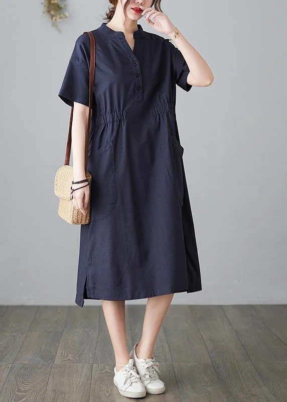 DIY Blue low high design Cotton side open Summer Ankle Dress Graduation unclassified dresses DIY Blue low high design Cotton side open Summer Ankle Dress Graduation unclassified dresses