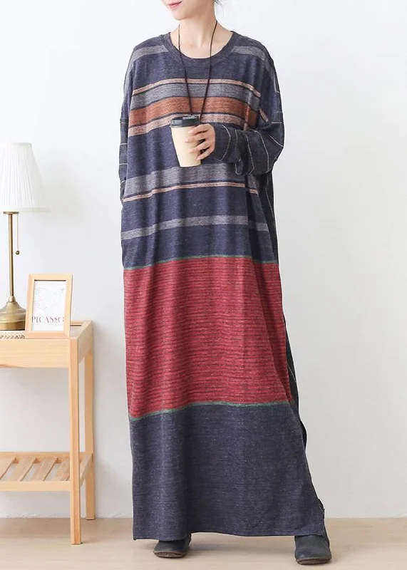 Elegant o neck side open cotton outfit Inspiration red striped Art Dresses Vintage unclassified dresses Elegant o neck side open cotton outfit Inspiration red striped Art Dresses Vintage unclassified dresses