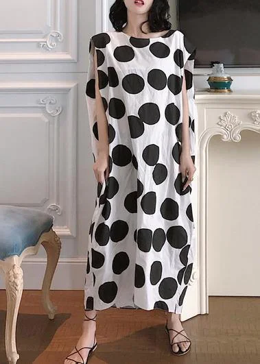 Unique white dotted cotton clothes sleeveless A Line summer Dresses Winter unclassified dresses Unique white dotted cotton clothes sleeveless A Line summer Dresses Winter unclassified dresses