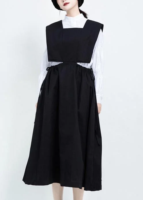 Classy black cotton clothes For Women drawstring Dresses sleeveless Dresses Casual chic unclassified dresses Classy black cotton clothes For Women drawstring Dresses sleeveless Dresses Casual chic unclassified dresses