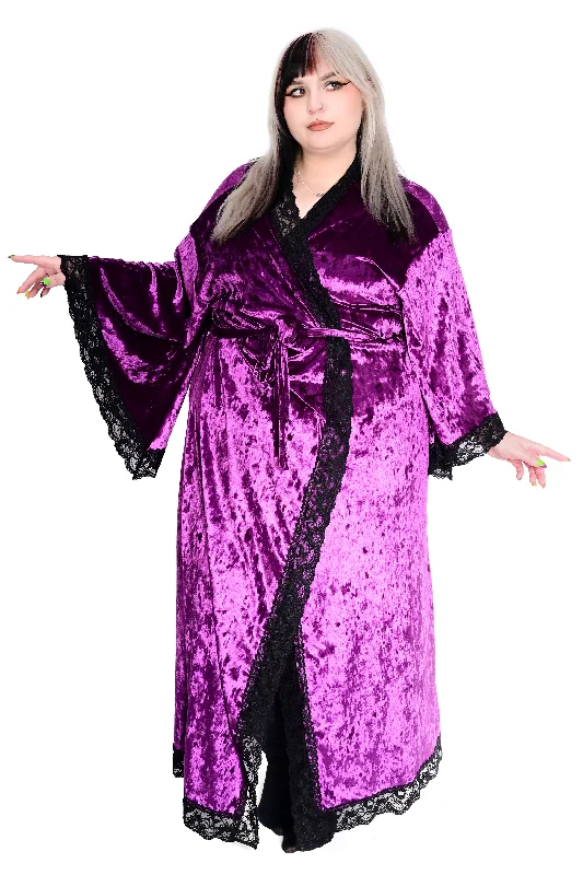 Velvet Bathory Dressing Robe - Purple Garnet Sequin unclassified dresses