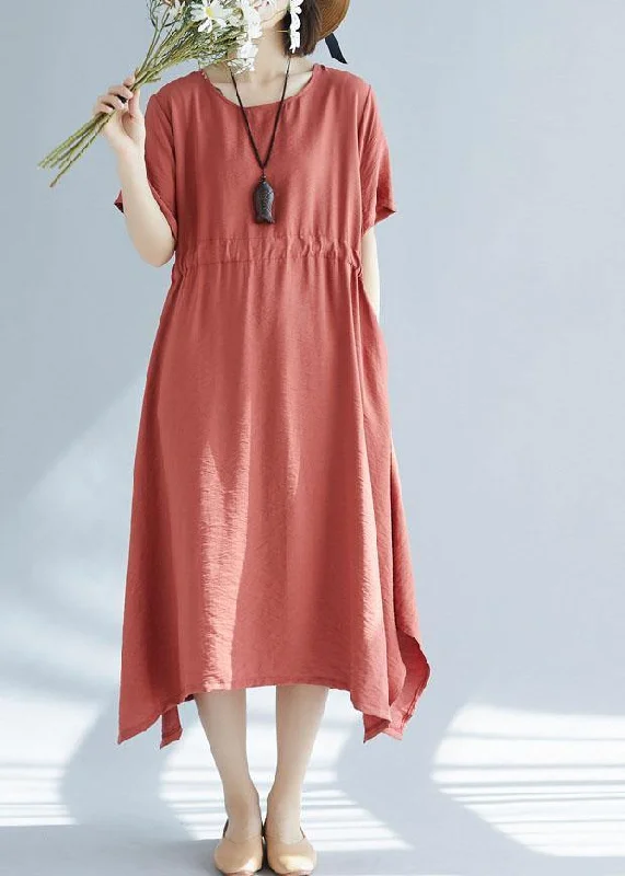Unique red big hem cotton linen Robes side open Love summer Dresses Vacation unclassified dresses Unique red big hem cotton linen Robes side open Love summer Dresses Vacation unclassified dresses