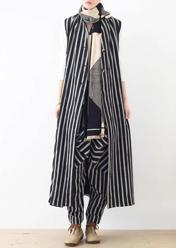 Original design loose medium length Beige striped vest elastic waist breeches suit Petite unclassified dresses Original design loose medium length Beige striped vest elastic waist breeches suit Petite unclassified dresses