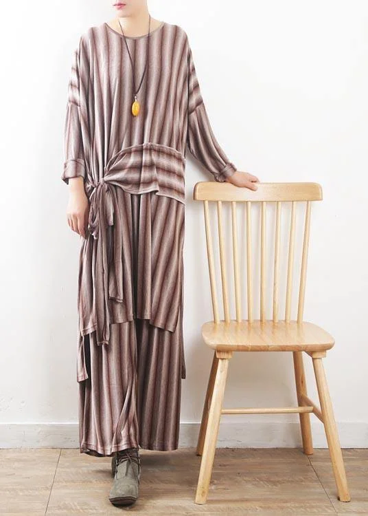 Modern Red Striped Cotton asymmetrical design Summer Two Pieces Set Plus size unclassified dresses Modern Red Striped Cotton asymmetrical design Summer Two Pieces Set Plus size unclassified dresses
